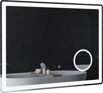 Kleankin LED Lighted Bathroom Mirror with 3X Magnifying Mirror - Anti-Fog | TJ Hughes