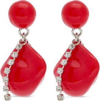 Completedworks crystal-embellished drop earrings - Red