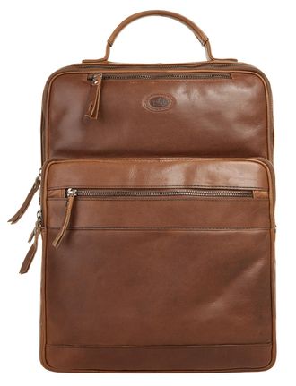 Pik&eacute; Laptoprucksack PIK&Eacute;, Damen, Gr. B/H/T: 38cm x 29cm x 9cm, onesize, braun, Leder, Rindsleder, unifarben, Rucks&auml;cke Laptoprucksack, echt Leder