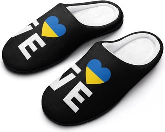Generic I Love Ukraine Funny Mens Cotton Slippers Shoes Novelty Soft Non-Slip Sole Home Shoe
