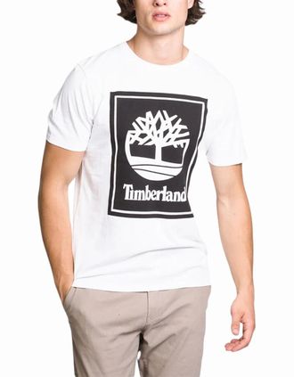 Timberland Mens Timberland Mens Printed T Shirts Short Sleeve Casual Cotton Top Quick Dry Tee - White - Size: 36