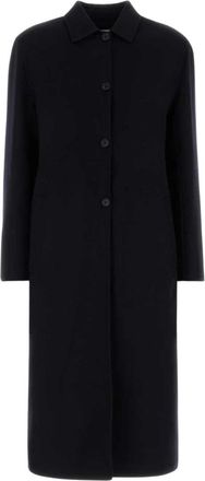 Jil Sander 91 Db Enkelrij Jas - Dames - Mantel - Zwart - 2XL - Kasjmier - Jassen