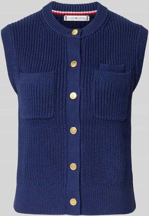 Tommy Hilfiger Regular Fit Strickweste aus reiner Baumwolle in Marine, Gr&ouml;&szlig;e XL