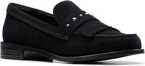 Clarks Hana Studded Loafer in Black Suede at Nordstrom Rack, Size 8.5
