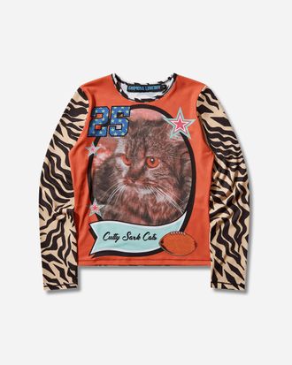 Chopova Lowena Women s Cutty Sark Cats Fitted Jersey Top Multicolor