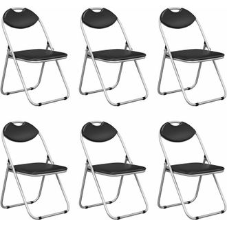 Costway Costway - Set Sedia Pieghevole Imbottita 6 Pezzi, Sedie Pieghevoli Salvaspazio in Metallo con Piedini Antiscivolo, Sgabello Pieghevole Multiuso per