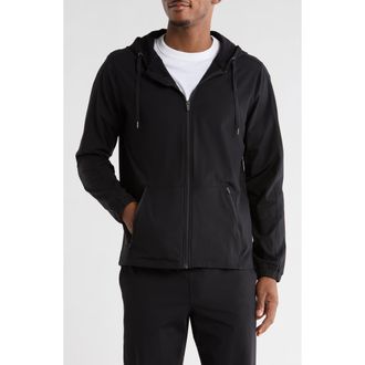 90 Degree by Reflex Warp Fleece Zip Hoodie in Black at Nordstrom Rack, Size Xx-Large