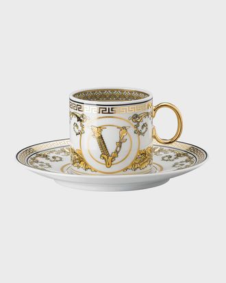 Versace Virtus Gala White AD Cup & Saucer
