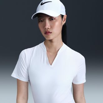 Nike Womens Tour Dri-FIT Short-Sleeve Blade Golf Polo in White | FZ6308-100