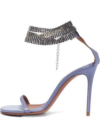 Amina Muaddi crystal-embellishment sandals - Purple