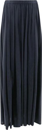 Max Mara Rokken, Dames, Blauw, S, Lange geplooide rok van lichte jersey