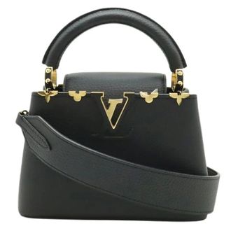 Louis Vuitton Pre-owned Capucines Mini 2way handtas - Dames - Pre-owned - Zwart - Maat: ONE Size Leer