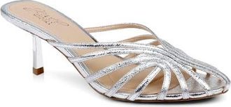 Badgley Mischka Ilaria Strappy Sandal in Silver Textile at Nordstrom, Size 7.5