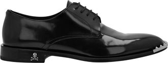 Philipp Plein Leren Derby Schoenen - Heren - Nette schoenen - Zwart - 48 EU - Leer - Schoenen