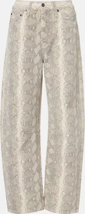 Citizens Of Humanity Miro snake-print barrel-leg jeans