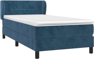 vidaXL Cama Box Spring Con Colch&oacute;n Terciopelo Azul Oscuro 100x200 Cm Vidaxl