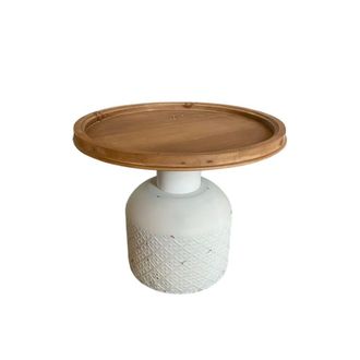 Mathi Design Mesa de centro de madera y acero