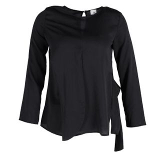 IRIS & INK Long Sleeve Blouse in Black Polyseter
