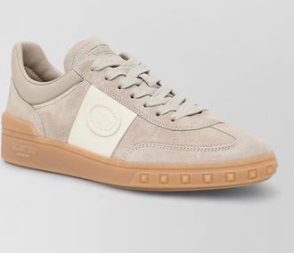 Valentino low top sneakers suede panels rubber sole