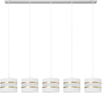 Netlighting Helen Straight Bar Pendant Ceiling Light White Gold 115cm