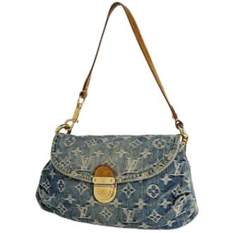 Louis Vuitton Pre-owned Shoulder Bags, female, Blue, Size: ONE SIZE Pre-owned Vintage Monogram Denim Shoulder Bag