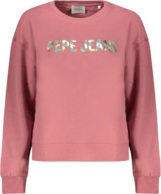 Pepe Jeans London Celeste Long-Sleeved Sweatshirt - Dames - Sweatshirts - Roze - XL - Katoen - Hoodies & sweatvesten