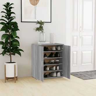Berkfield Home Shoe Cabinet Grey Sonoma 60x35x70 cm Engineered Wood | Size: 60 x 35 x 70 cm