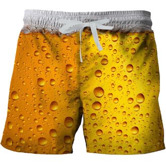 Generic Mens Beer Small Mens Swimming Shorts, yellow, XL