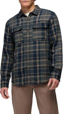 Prana Westbrook Plaid Recycled Blend Button-Up Shirt in Grey Blue at Nordstrom, Size Xx-Large
