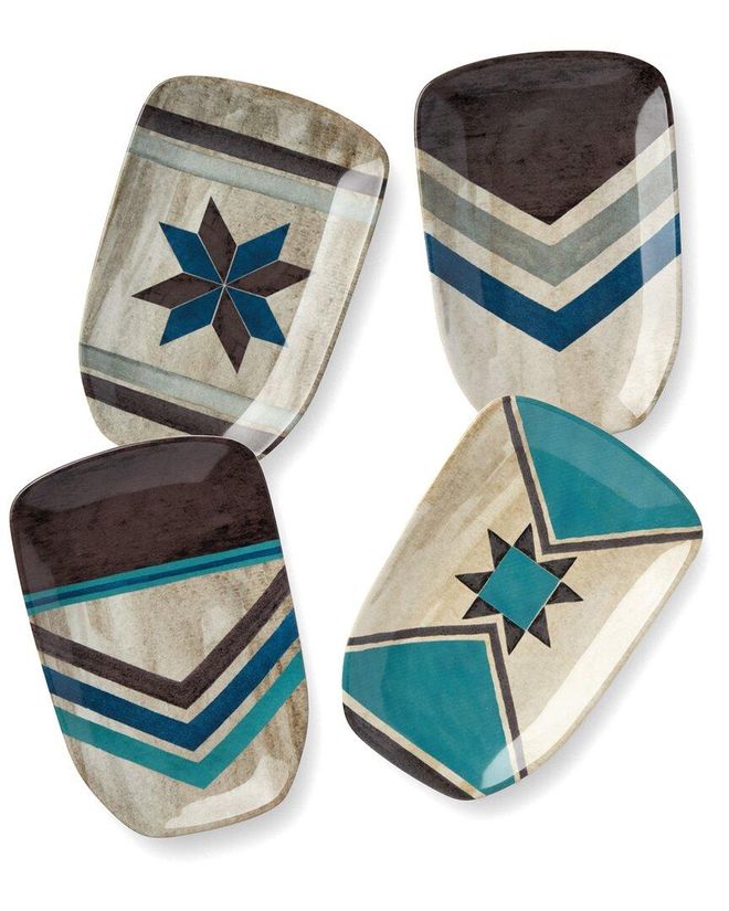 Wake At The Lake Set of Four 3D Oar Canape Plates