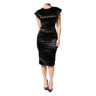 Dolce & Gabbana Midi Dresses, female, Black, Size: S Sheath Midi Dress