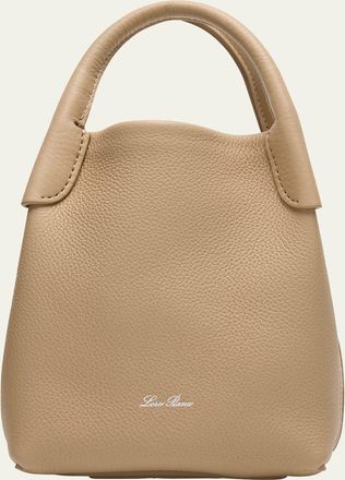 Loro Piana Bale Micro Grain Leather Crossbody Bag