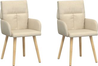 vidaXL Sillas De Comedor 2 Uds. Tela Crema 60 X 56 X 96 Cm Vidaxl