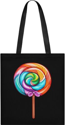 Generic Lollipop Rainbow Sucker Candy Tote Bag for Women Men Shoulder Bags Purses Pouch Handbags