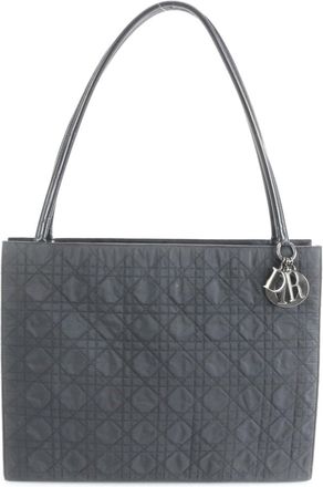 Dior Lady Dior Black Nylon Leather Tote Bag (Pre-Owned)