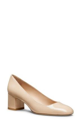 Stuart Weitzman Maeve Block Heel Pump in Barely Beige at Nordstrom Rack, Size 6.5
