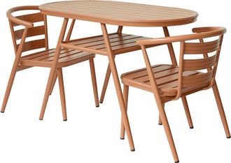 Vente-Unique Comedor de jard&iacute;n de aluminio: Mesa y 2 sillones - Cobrizo - ADEA de MYLIA