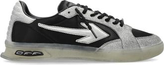 Off-white Schoenen, Heren, Grijs, 40 EU, Leer, EOP Sneakers met Slijtage