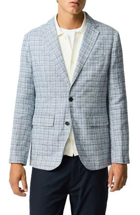 Rodd & Gunn Charterhouse Sports Fit Plaid Linen Sport Coat in Indigo at Nordstrom, Size Xxx-Large