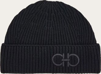 Ferragamo Men Wool beanie Black