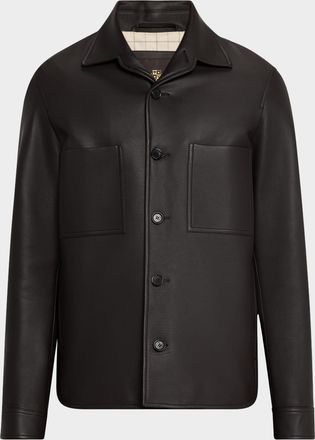 Loro Piana Mens Evandro Calfskin Overshirt