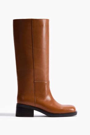 H&M Lederboots - Dunkelbeige