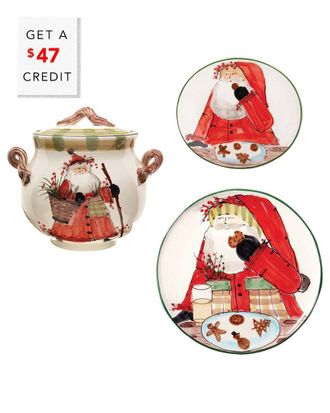 Vietri Vietri Old St. Nick 3Pc Cookies For Santa Set With $56 Credit