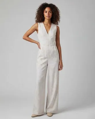 Lords of Harlech Paisley Explosion Womens Tailored Jumpsuit in Paisley Explosion Ivory at Nordstrom, Size X-Large