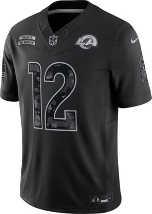 Nike Puka Nacua Los Angeles Rams Salute to Service Nike Mens Dri-FIT NFL Limited Jersey in Black | SSLM00AF4I-CE1