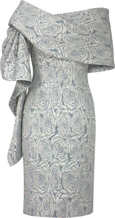 Chic Star Womens Embossed Jacquard Shawl Dress, Blue, M