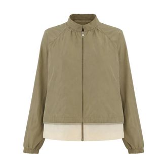 Fabiana Filippi Light Jackets, female, Green, Size: XS Lightweight Jacket With Contrasting Panels