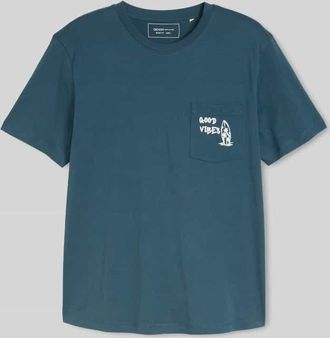 Tom Tailor Denim Regular Fit T-Shirt aus reiner Baumwolle in Petrol, Gr&ouml;&szlig;e XXL