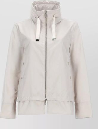 Moorer jacket high collar long sleeves drawstring detail