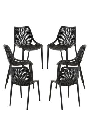 Regalos Miguel Packs Sillas Jard&iacute;n - Pack 6 Sillas Kusin - Negro
